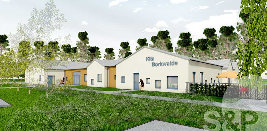 Borkwalde, Neubau, Kita, Gemeindesaal